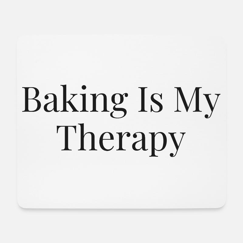 Backen Ist Meine Therapie - Mousepad (Querformat) - Weiß