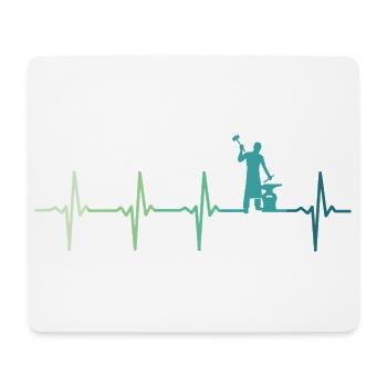 blacksmith hammer heartbeat metalworker - Mouse Pad (horizontal) - white - Front