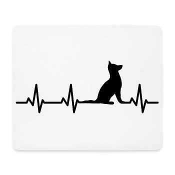 Hunde EKG Herzlinie - Mousepad (Querformat) - Weiß - Vorne