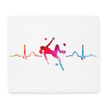 Boulderer Herzschlag Boulder Bouldern - Mousepad (Querformat) - Weiß - Vorne