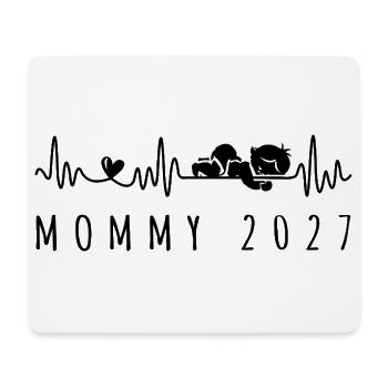 Zukünftige Mama 2027 Heartbeat Schwangerschaftsankündigung - Mousepad (Querformat) - Weiß - Vorne