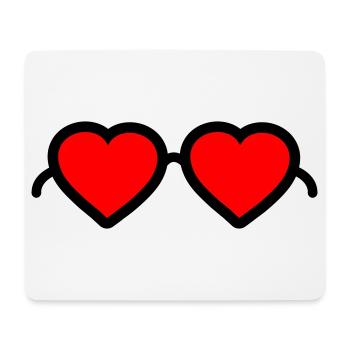 Lunettes pour cœur - Tapis de souris (format paysage) - blanc - Devant