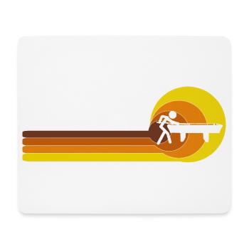  Billardtisch Billard Pool Vintage 70er 80er - Mousepad (Querformat) - Weiß - Vorne
