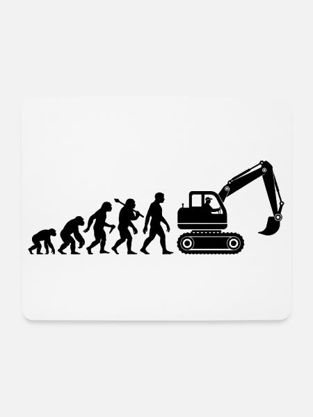 Baggerfahrer Evolution Für Baggerführer Mit Bagger - Mousepad (Querformat) - Weiß