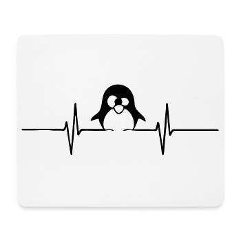 Herzlinie Pinguin Tier Liebe Fun lustig Geschenk - Mousepad (Querformat) - Weiß - Vorne