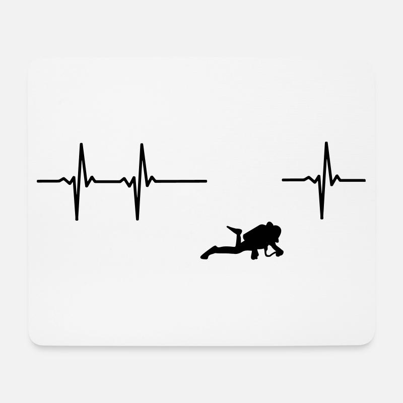 Taucher EKG - Mousepad (Querformat) - Weiß