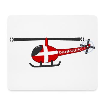 Hélicoptère Danemark Flag Enfants - Tapis de souris (format paysage) - blanc - Devant