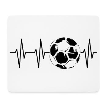 fußball gebraucht illustration herzschlag ball ekg - Mousepad (Querformat) - Weiß - Vorne