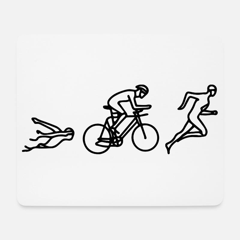 Natation Cyclisme Course à pied - Tapis de souris (format paysage) - blanc