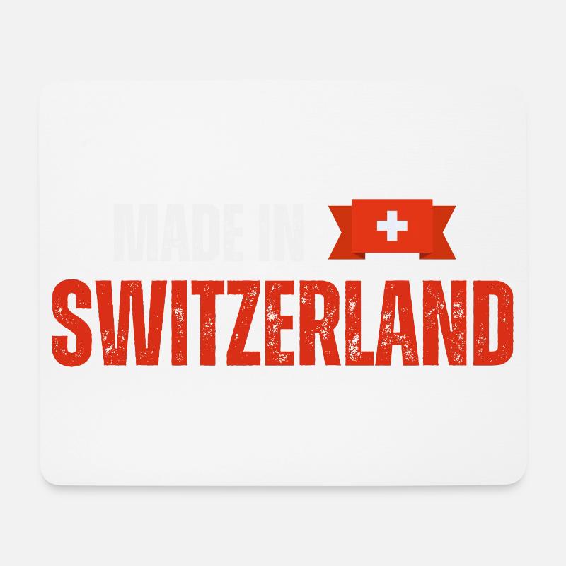 Made in Switzerland, Schweizer Stolz - Mousepad (Querformat) - Weiß