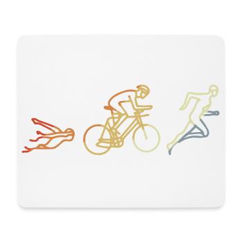 Triathlète Style Vintage - Tapis de souris (format paysage) - blanc - Devant