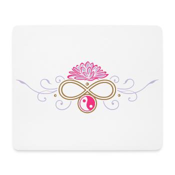 Ornement de lotus avec symbole yin et yang - Tapis de souris (format paysage) - blanc - Devant