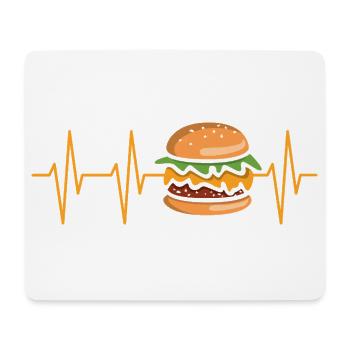 Burger Herzschlag Comic - Mousepad (Querformat) - Weiß - Vorne