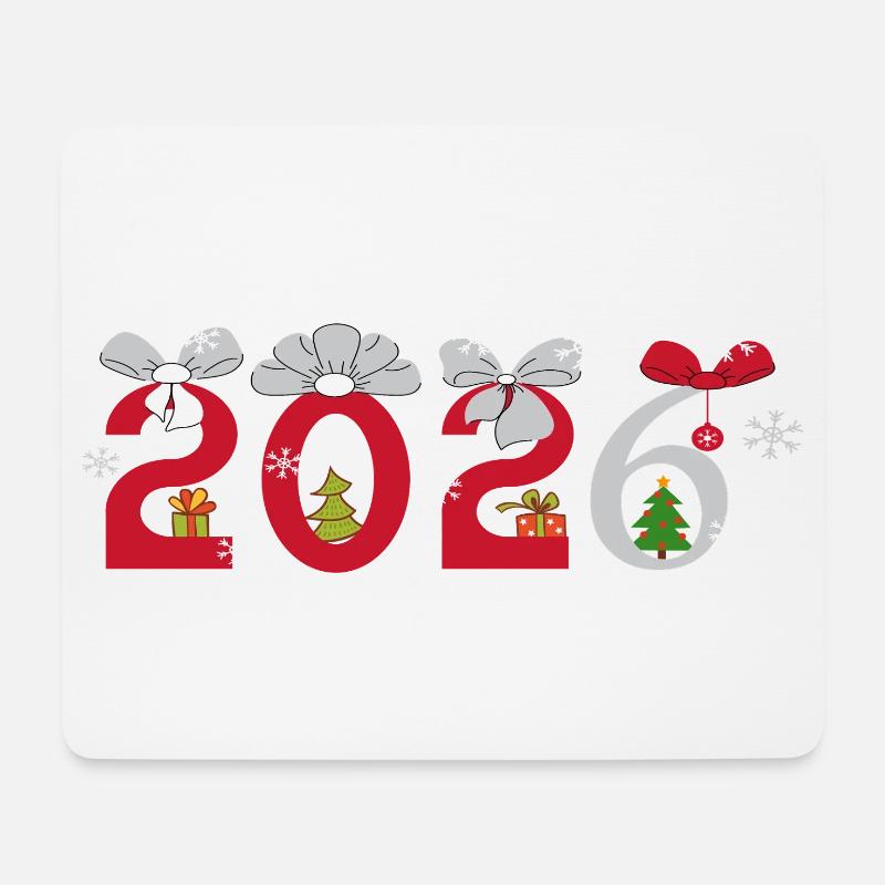 Neujahr 2026 - Mousepad (Querformat) - Weiß