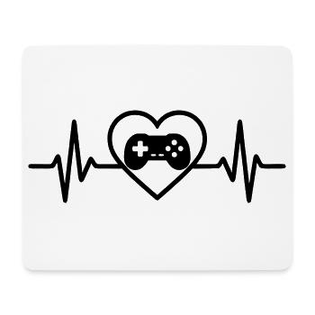 Herz Retrogaming – Vintage Spielkonsole - Mousepad (Querformat) - Weiß - Vorne