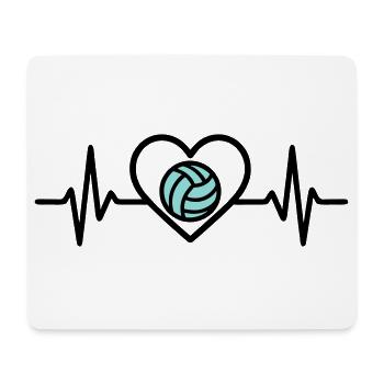 Herz Volleyball – Leidenschaft Teamsport - Mousepad (Querformat) - Weiß - Vorne