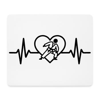 Herz Judo – Leidenschaft Kampfsport - Mousepad (Querformat) - Weiß - Vorne