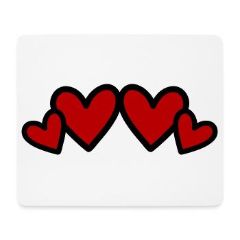 Coeurs Symbole Amour - Tapis de souris (format paysage) - blanc - Devant