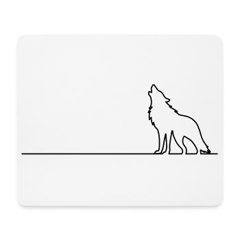 Wolf Outline - Mousepad (Querformat) - Weiß - Vorne
