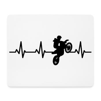 Pilotes de motocross Heart Line - Tapis de souris (format paysage) - blanc - Devant