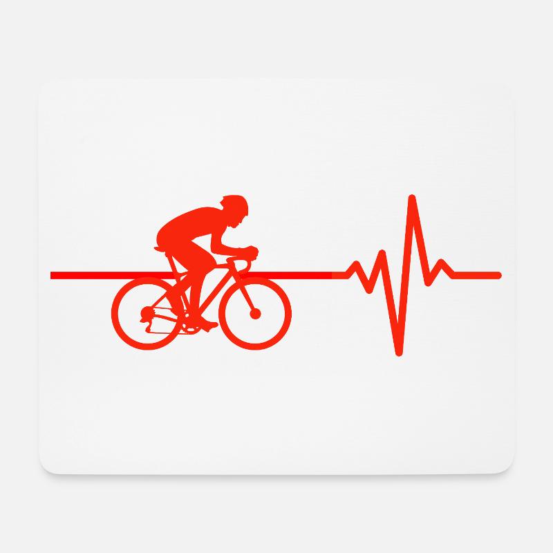 Fahrrad Herzschlag, Pedal Power! Herzschlag - Mousepad (Querformat) - Weiß