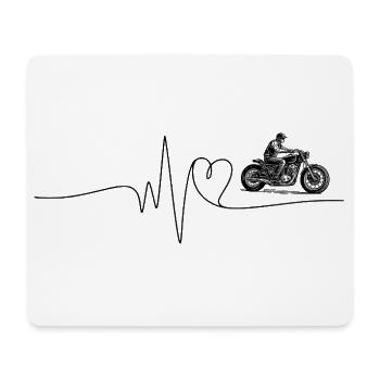 Ein Herzschlag für Motorräder - Mousepad (Querformat) - Weiß - Vorne