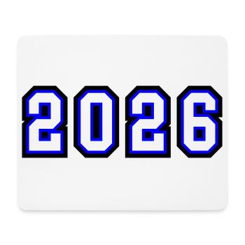 2026 Jahr - Mousepad (Querformat) - Weiß - Vorne