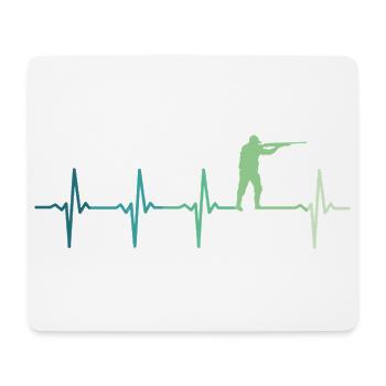 chasse Battement de coeur chasseur  - Tapis de souris (format paysage) - blanc - Devant