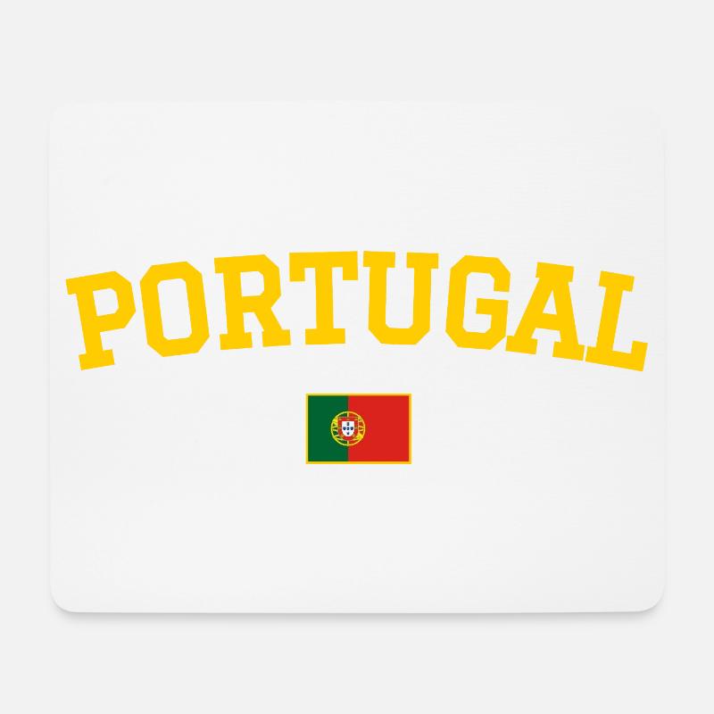 Portugal Flagge Design Gelb - Mousepad (Querformat) - Weiß
