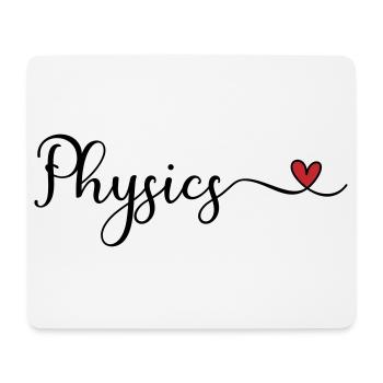 Physique - J’adore la typographie physique avec un cœur - Tapis de souris (format paysage) - blanc - Devant