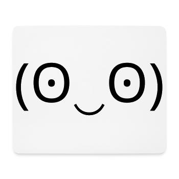 Émoticône stupéfait (ʘ‿ʘ) grands yeux - Tapis de souris (format paysage) - blanc - Devant