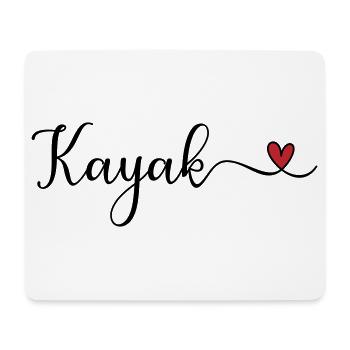 Cute Kayak Heart Design - Mouse Pad (horizontal) - white - Front