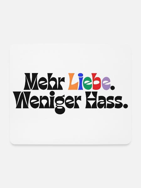 Mehr Liebe Weniger Hass outfit csd Demokratie Fan - Mousepad (Querformat) - Weiß