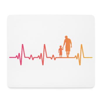 Vater und Sohn Sonnenuntergang Herzschlag Papa Sohn - Mousepad (Querformat) - Weiß - Vorne