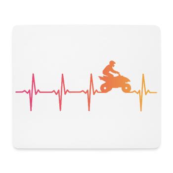 Quad Sunset Heartbeat ATV Quad Rider - Mousepad (Querformat) - Weiß - Vorne