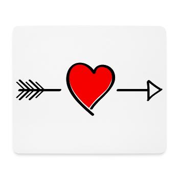 Heart contrast on black - Mouse Pad (horizontal) - white - Front