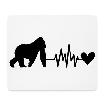 Cœur Battement de Singe - Tapis de souris (format paysage) - blanc - Devant