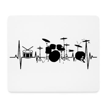 Herzschlag-Trommelmusik - Mousepad (Querformat) - Weiß - Vorne