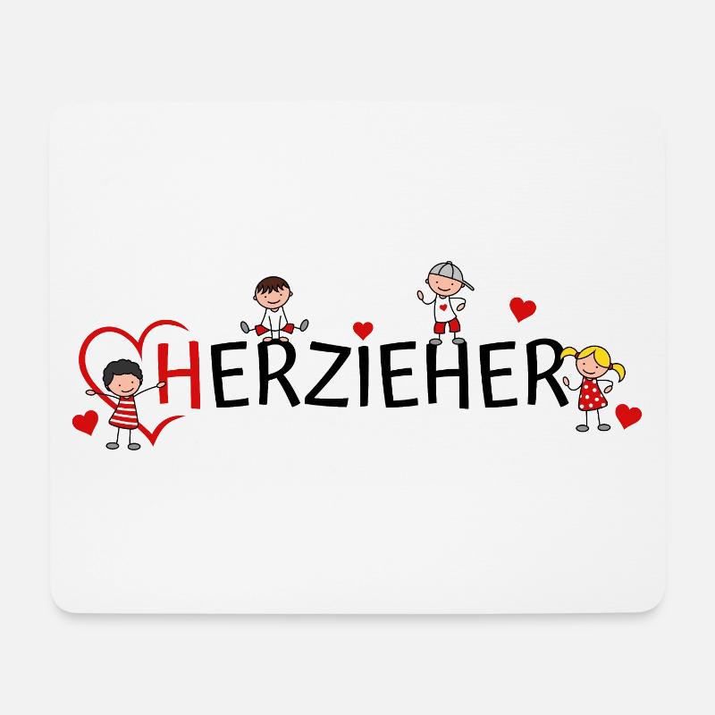 Erzieher Herzieher - Mousepad (Querformat) - Weiß
