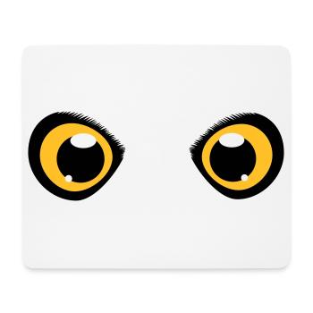 zwei leuchtende Augen einer Eule - Mousepad (Querformat) - Weiß - Vorne