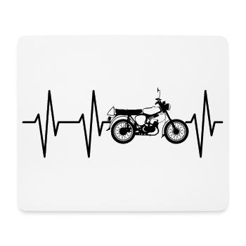 Simson s50 Herzschlag DDR Osten Symbol Puls icon - Mousepad (Querformat) - Weiß - Vorne