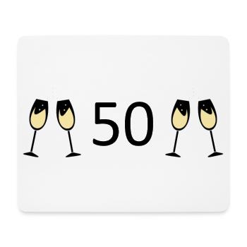 50e anniversaire 50 ans 50 Numéro 50 Noir - Tapis de souris (format paysage) - blanc - Devant