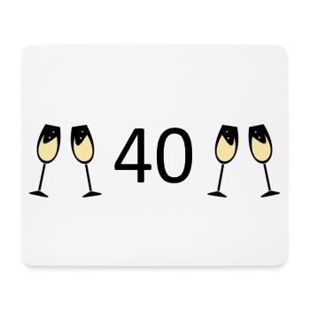 40e anniversaire 40e anniversaire 40 numéro 40 noir - Tapis de souris (format paysage) - blanc - Devant