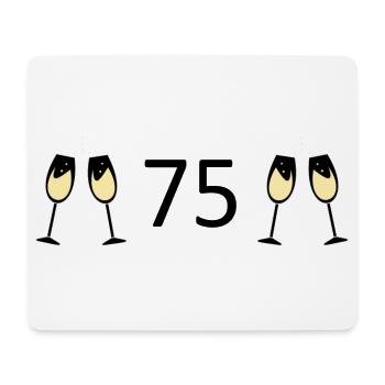 75th Birthday 75 Years Anniversary 75 Number 75 Black - Mouse Pad (horizontal) - white - Front