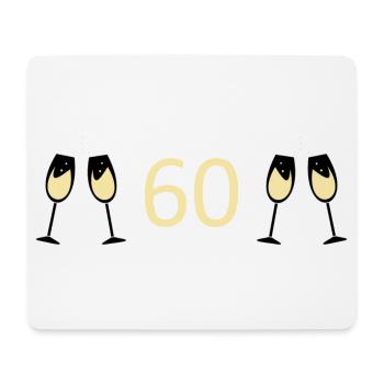 60th Birthday 60th Anniversary 60 Number 60 white - Mouse Pad (horizontal) - white - Front