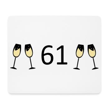 61st Birthday 61 Years Jubilee 61 Number 61 black - Mouse Pad (horizontal) - white - Front