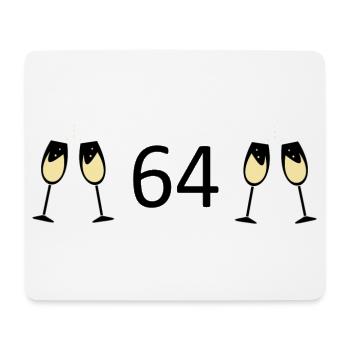 64e anniversaire 64e anniversaire 64 numéro 64 noir - Tapis de souris (format paysage) - blanc - Devant