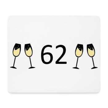 62.Geburtstag 62 Jahre Jubiläum 62 Zahl 62 schwarz - Mousepad (Querformat) - Weiß - Vorne