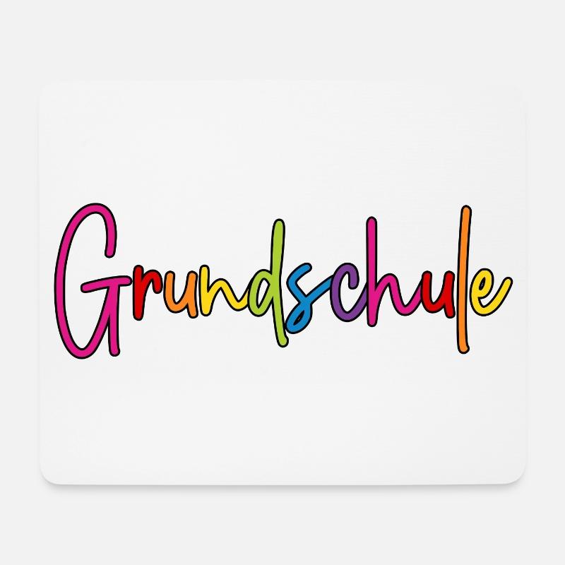 Grundschule Schrift bunt Regenbogen Farben - Mousepad (Querformat) - Weiß