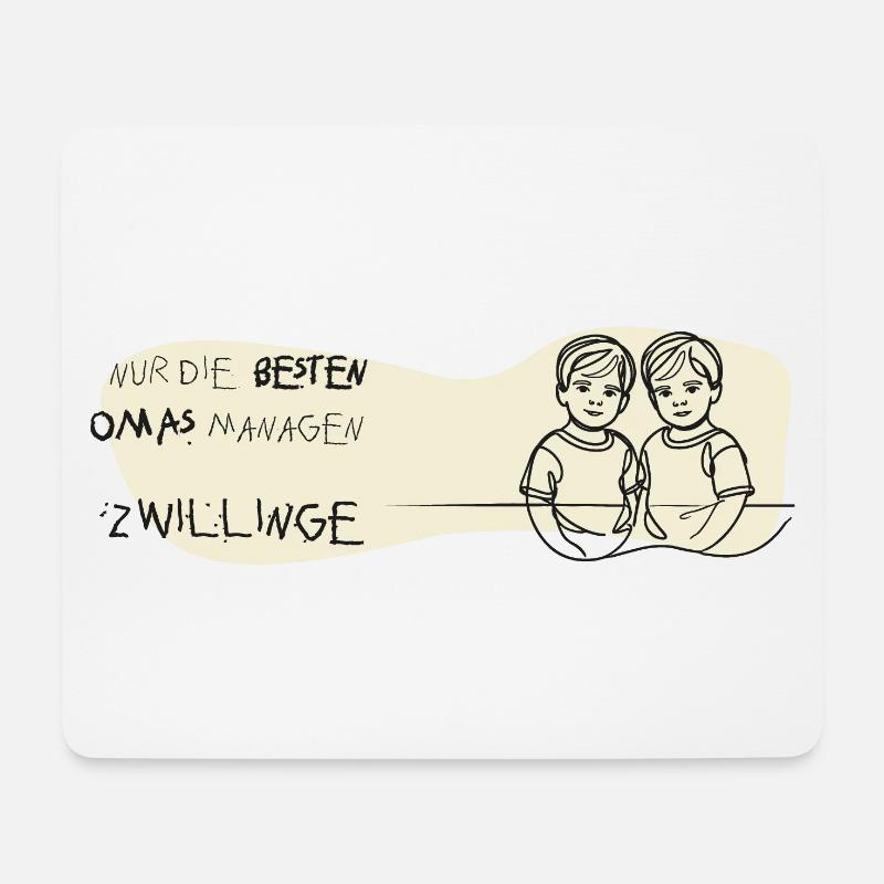 zwillinge oma geschenk bub twin boys beste oma - Mousepad (Querformat) - Weiß